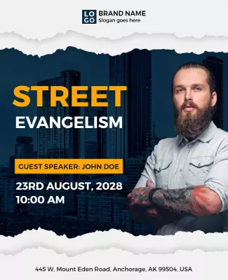 Urban Inspirational Street Evangelism Event Poster Template