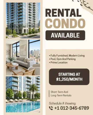 Urban Rental Condo Availability Flyer Template
