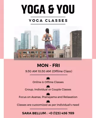 Urban Rooftop Yoga Classes Promotional Flyer Template