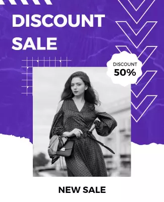 Urban Stylish Purple Discount Sale Flyer Template
