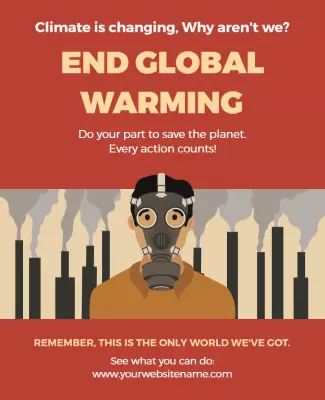 Urgent Awareness for Ending Global Warming Poster Template