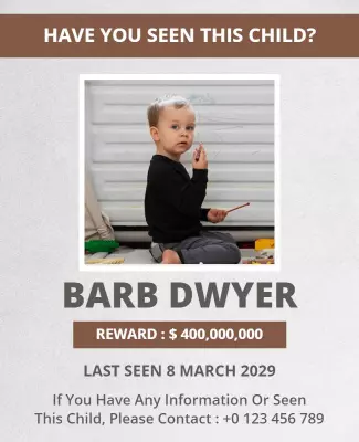 Urgent Child Missing Person Alert Flyer Template