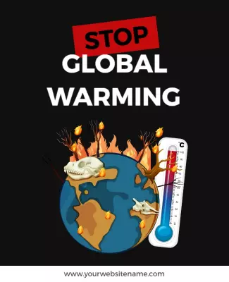 Urgent Climate Action Illustration Against Global Warming Poster Template