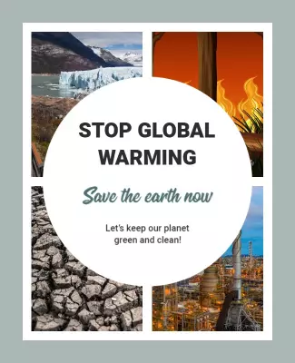 Urgent Climate Action Stop Global Warming Awareness Poster Template