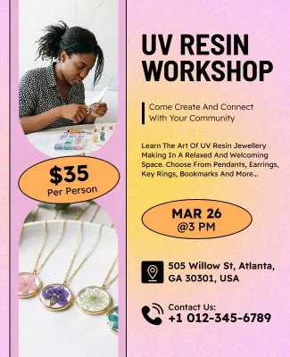 UV Resin Workshop Flyer Template