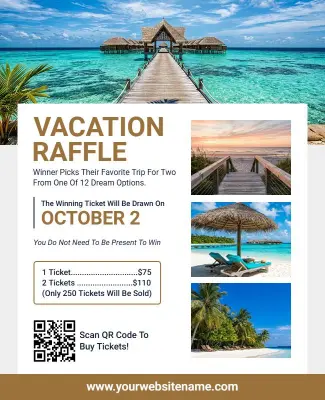 Vacation Raffle Announcement Poster Template