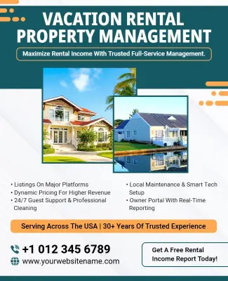 Vacation Rental Property Management Services Flyer Template