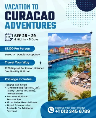 Vacation to Curacao Promotion Flyer Template