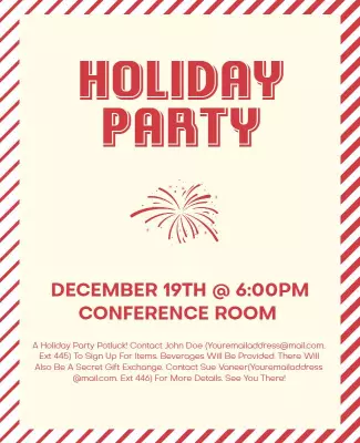 Valencia and Persian Red Holiday Party Flyer Template