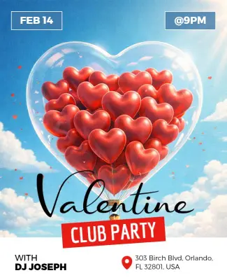 Valentine Club Party Event Flyer Template