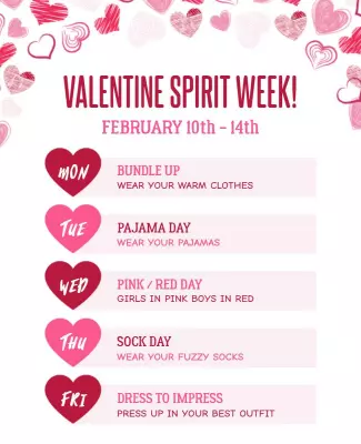 Valentine Spirit Week Event Flyer Template