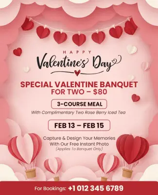 Valentine's Day Banquet Event Flyer Template