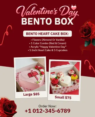 Valentine's Day Bento Box Promotion Flyer Template