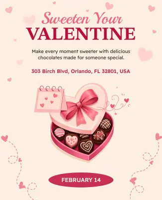 Valentine's Day Chocolate Gift Poster Template
