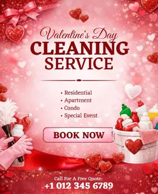 Valentine's Day Cleaning Service Flyer Template