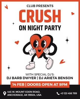 Valentines Day Club Party Flyer Template