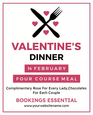 Valentines Day Dinner Event Flyer Template