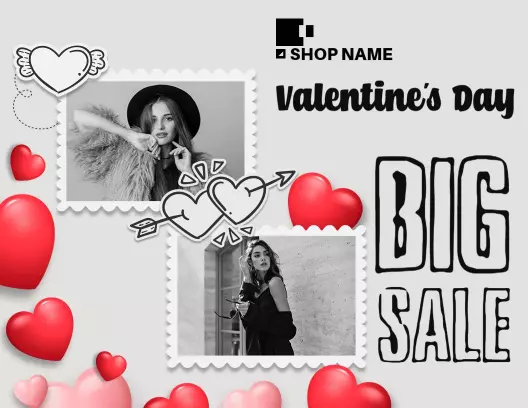 Valentine's Day Fashion Sale Promotional Brochure Template