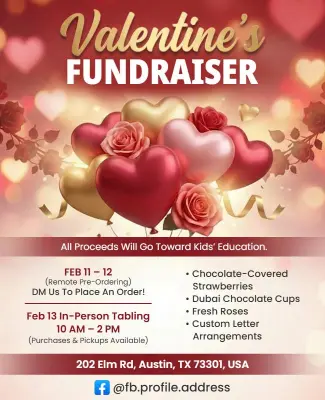 Valentine's Day Fundraiser Event Flyer Template