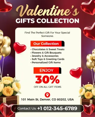 Valentine's Day Gift Collection Flyer Template