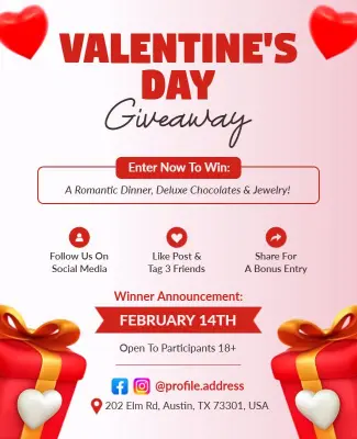 Valentine's Day Giveaway Event Flyer Template