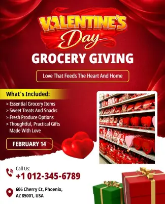 Valentine's Day Grocery Giving Flyer Template