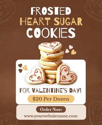Valentine's Day Heart Sugar Cookies Flyer Template