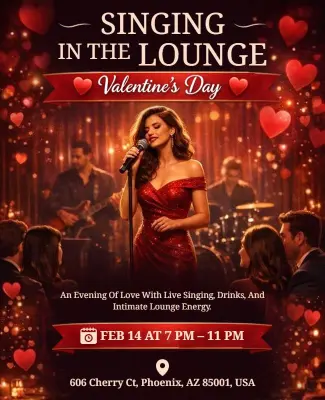 Valentine's Day Lounge Singing Event Flyer Template