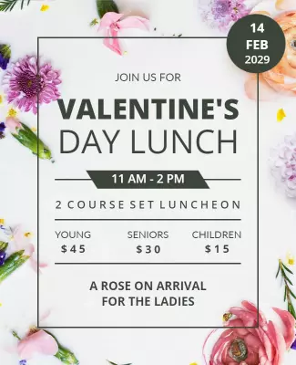 Valentines Day Lunch Event Flyer Template