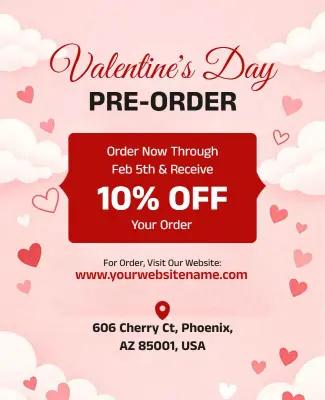 Valentine's Day Pre-Order Promotion Flyer Template
