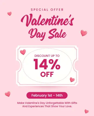 Valentine's Day Sale Discount Poster Template
