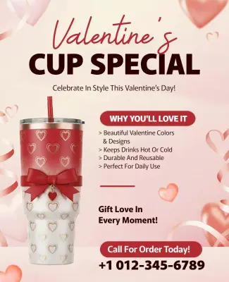 Valentine's Day Special Offer Cup Flyer Template