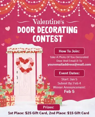 Valentine's Door Decorating Contest Flyer Template