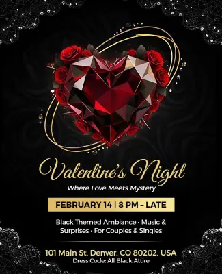 Valentine's Night Event Celebration Flyer Template