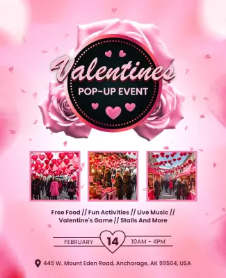 Valentines Pop Up Event Flyer Template