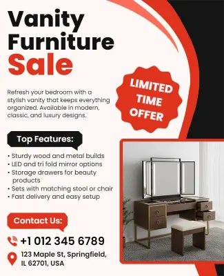 Vanity Furniture Sale Promotional Flyer Template