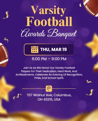 Varsity Football Awards Banquet Flyer Template