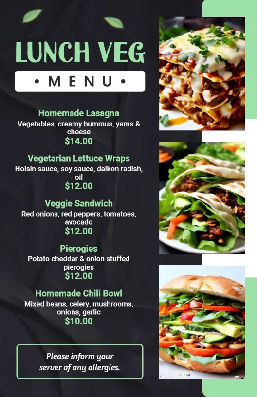 Veg Lunch Delight Menu Template