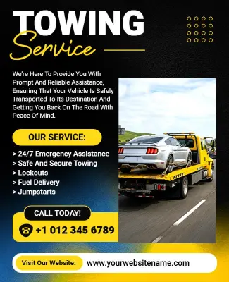 Vehicle Emergency Towing Service Poster Template