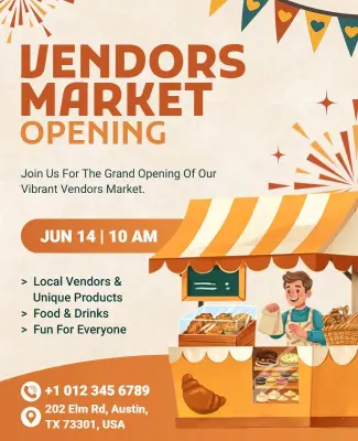 Vendors Market Opening Flyer Template