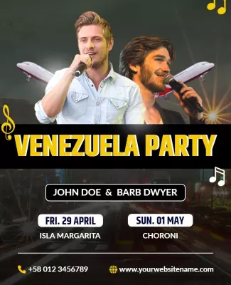 Venezuelan Music Party Event Flyer Template