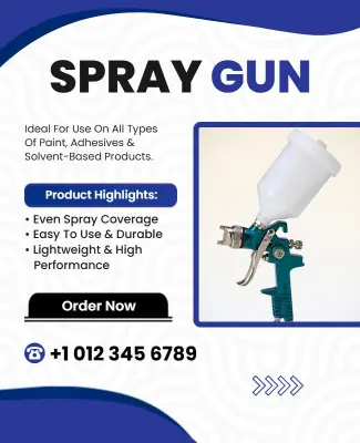 Versatile Paint Spray Gun Product Advertising Poster Template