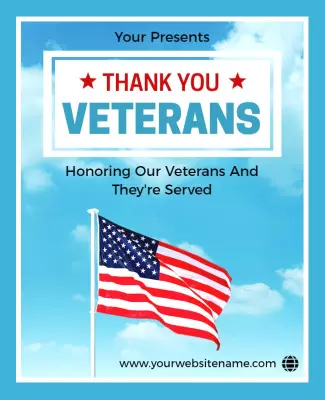 Patriotic Blue Veterans Appreciation Celebration Flyer Template