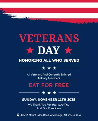 Veterans Day Appreciation Event Flyer Template