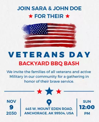 Veterans Day Backyard Bbq Bash Flyer Template
