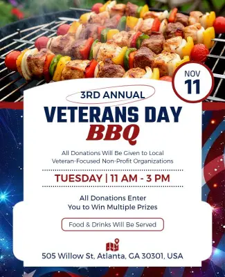 Veterans Day BBQ Event Flyer Template