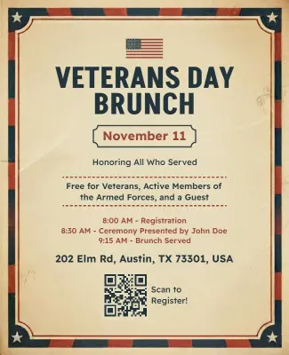 Veterans Day Brunch Event Flyer Template