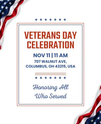 Veterans Day Celebration Event Poster Template