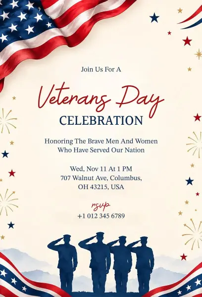 Veterans Day Celebration Invitation Template