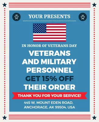 Veterans Day Discount Offer Flyer Template